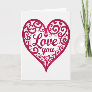 Tarjeta de Corazón de Desplazamiento Te Amo