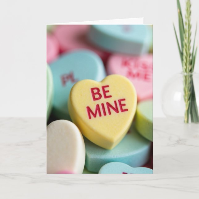 Tarjeta de Corazón de Dulces de San Valentín 'Sé M (Anverso)
