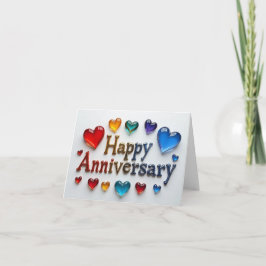 Tarjeta de corazón de feliz aniversario.