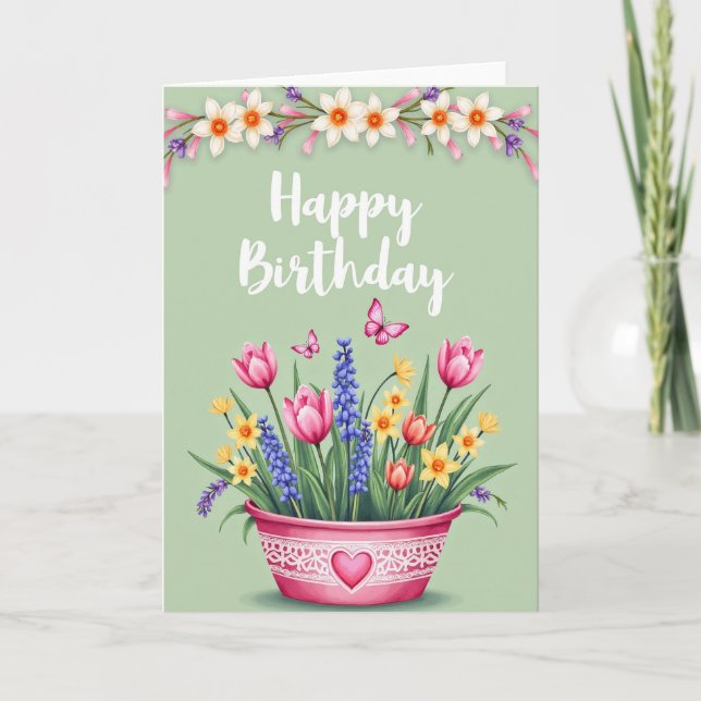 Tarjeta de Corazón de Flor Dulce (Anverso)
