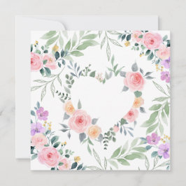 Tarjeta de Corazón de Flor Rosa