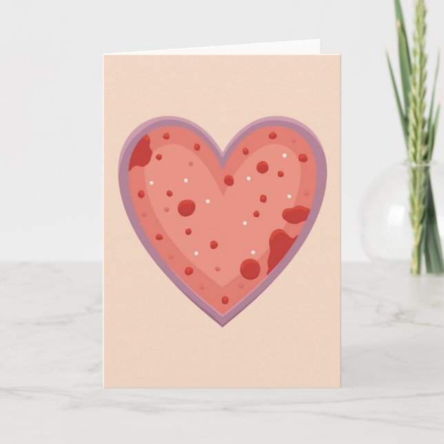 Tarjeta de Corazón de Fresa Salpicada (Anverso)