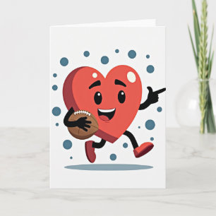 Tarjeta de corazón de fútbol feliz