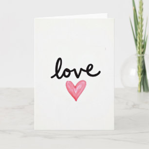 Tarjeta de corazón de guión de amor romántico