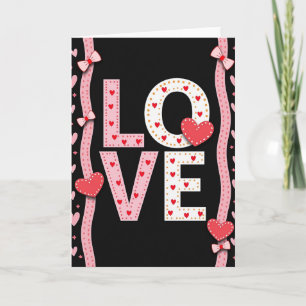 Tarjeta de corazón de lunares de amor