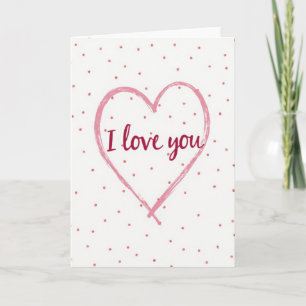 Tarjeta de Corazón de Lunares 'Te Amo'