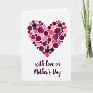 Tarjeta de corazón de mosaico de acuarela