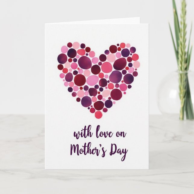 Tarjeta de corazón de mosaico de acuarela (Anverso)