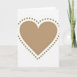 Tarjeta de corazón de oro mate punteado simple