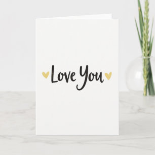 Tarjeta de corazón de oro 'Te amo'