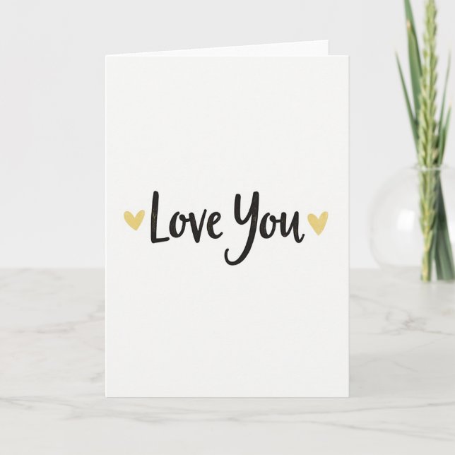 Tarjeta de corazón de oro 'Te amo' (Anverso)