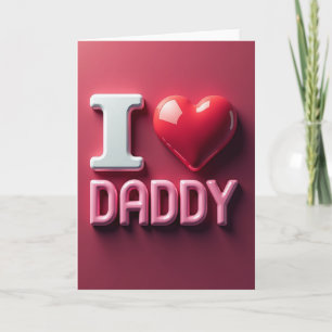 Tarjeta de corazón de Papá volumétrica