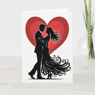 Tarjeta de corazón de pareja de amor para siempre