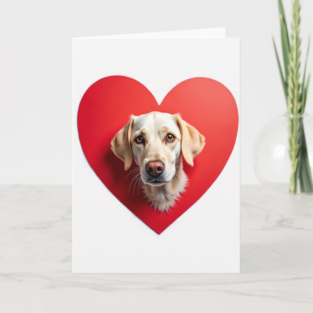 Tarjeta de Corazón de Perro Dulce (Anverso)