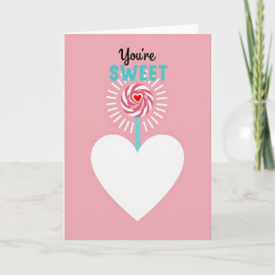 Tarjeta de Corazón de Piruleta Dulce