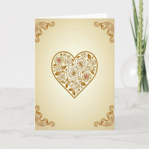 Tarjeta de Corazón de Rosa Romántica