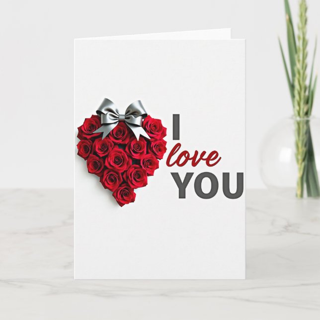 Tarjeta de Corazón de Rosa Te Amo (Anverso)