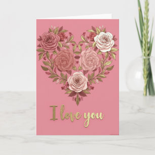 Tarjeta de Corazón de Rosas Te Amo