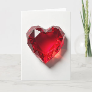 Tarjeta de corazón de rubí minimalista