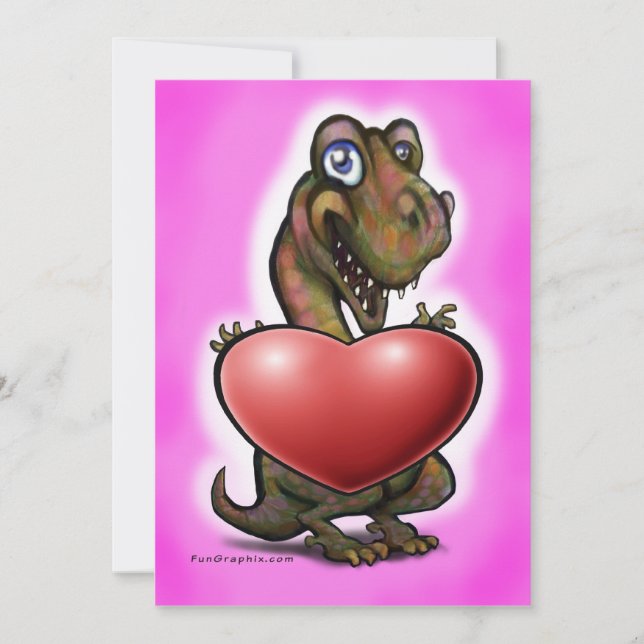 Tarjeta de corazón de T-Rex bebé (Anverso)