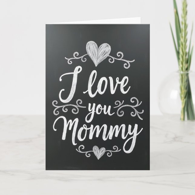 Tarjeta de Corazón de Tiza de Mamá Dulce (Anverso)
