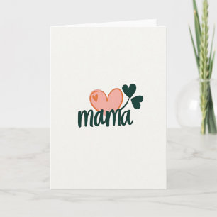 Tarjeta de Corazón de Trébol de Mamá