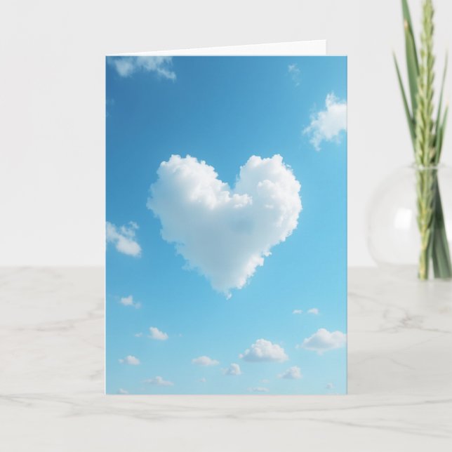 Tarjeta de corazón del cielo conmovedor (Anverso)