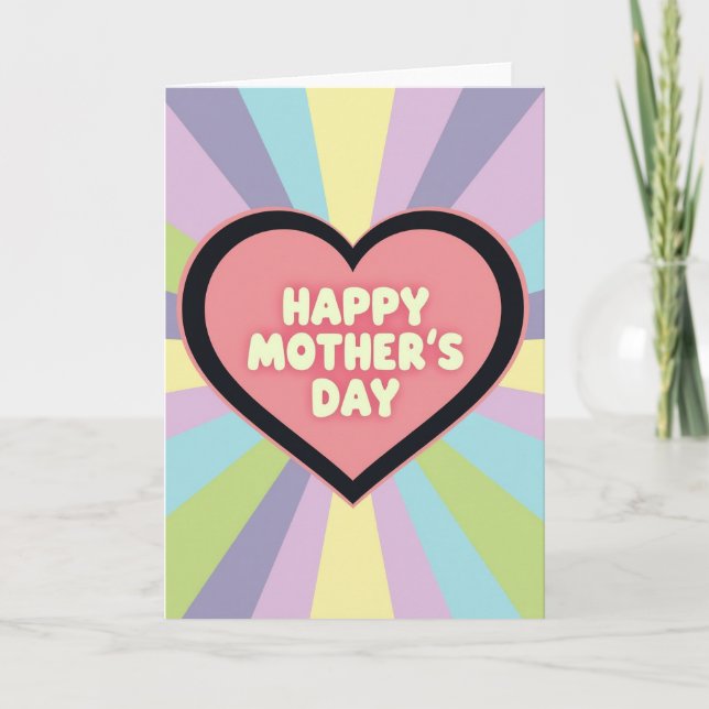 Tarjeta de corazón del día de las madres con explo (Anverso)