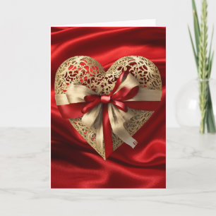 Tarjeta de corazón del día de San Valentín con cin