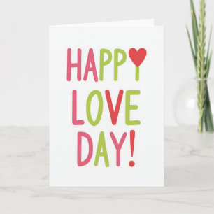 Tarjeta de corazón del día del amor feliz y colori
