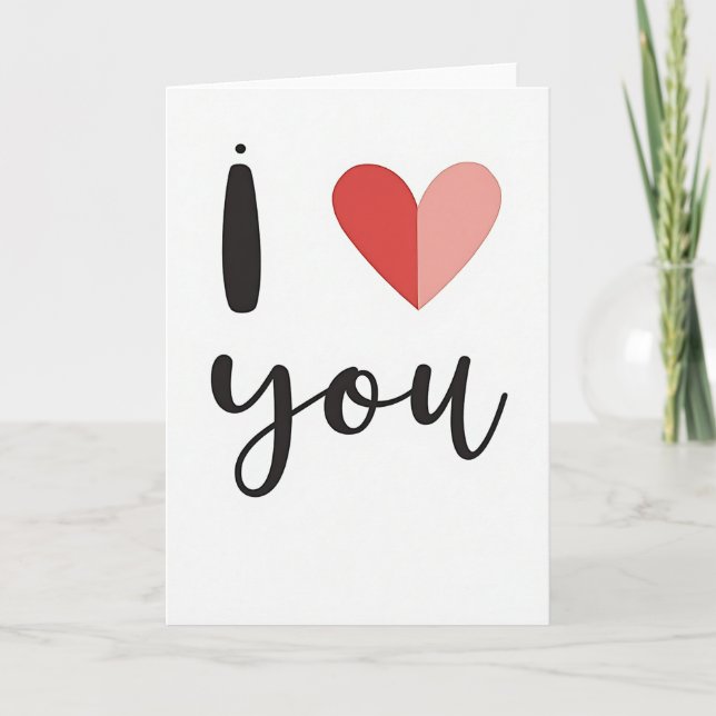 Tarjeta de corazón dividido 'Te Amo' (Anverso)