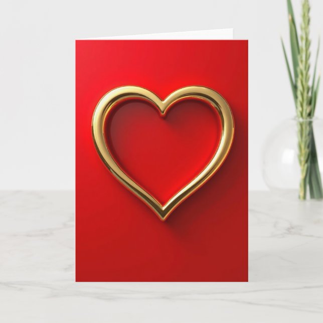 Tarjeta de corazón dorado de lujo (Anverso)