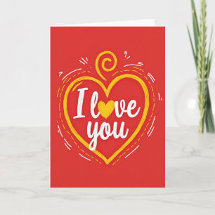 Tarjeta de Corazón Dorado Te Amo