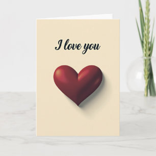 Tarjeta de corazón en relieve 'Te quiero'