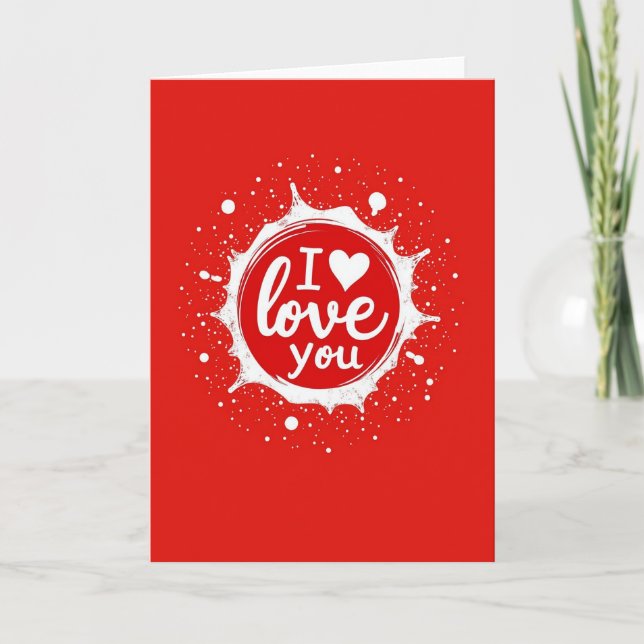 Tarjeta de Corazón Explosivo 'Te Amo' (Anverso)