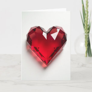 Tarjeta de Corazón Facetado Minimalista