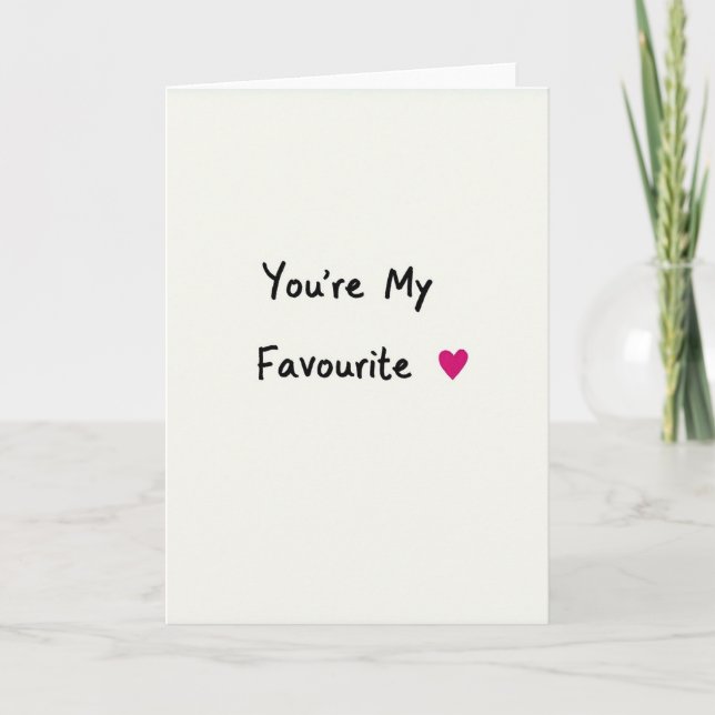 Tarjeta de Corazón Favorito Simple (Anverso)