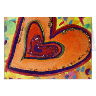Tarjeta de corazón feliz