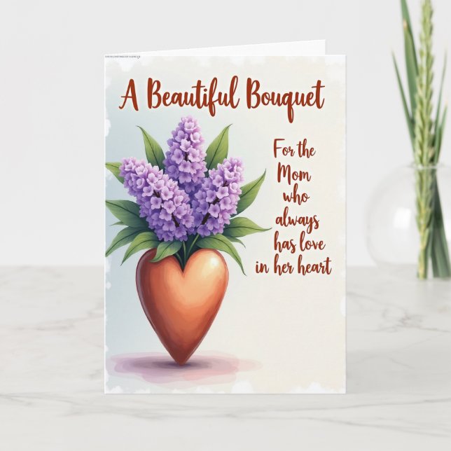 Tarjeta de corazón floral en acuarela (Anverso)