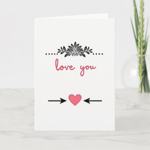 Tarjeta de corazón floral te amo