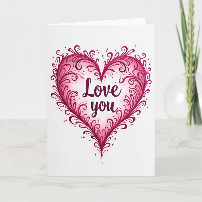 Tarjeta de Corazón Florece Amor (Anverso)