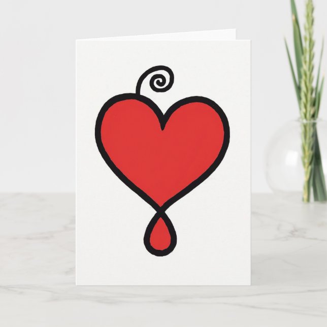 Tarjeta de Corazón Girado Simple (Anverso)