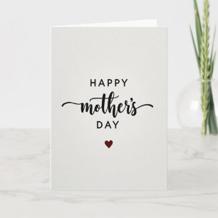 Tarjeta de corazón granate del dulce día de la mad