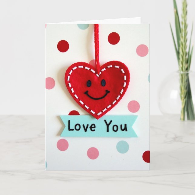 Tarjeta de corazón hecha a mano con amor (Anverso)