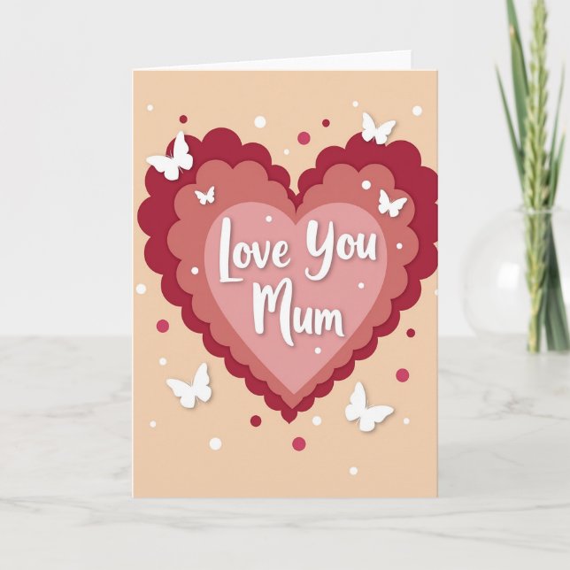 Tarjeta de Corazón para Mamá (Anverso)