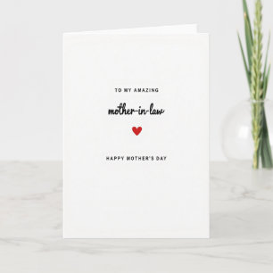 Tarjeta de corazón para una suegra increíble