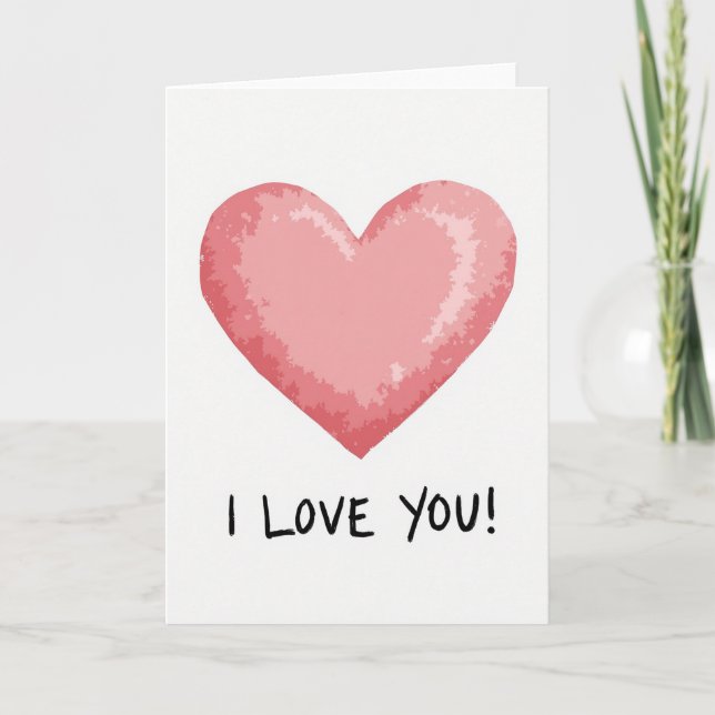 Tarjeta de Corazón Pintado 'Te Amo' (Anverso)
