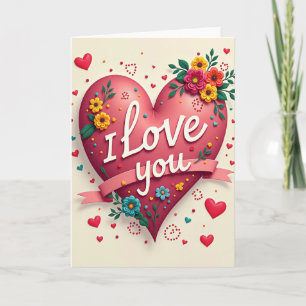 Tarjeta de corazón punteado 'Te amo'