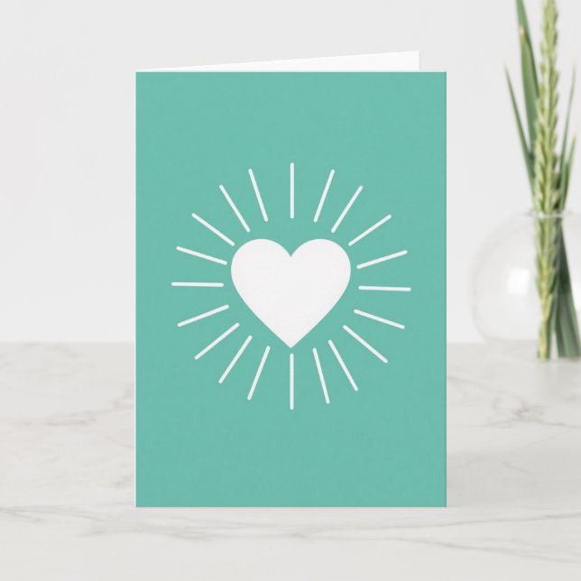 Tarjeta de Corazón Radiante Simple (Anverso)