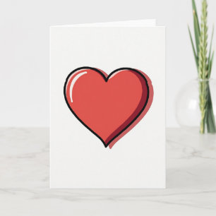 Tarjeta de Corazón Rojo Brillante Simple